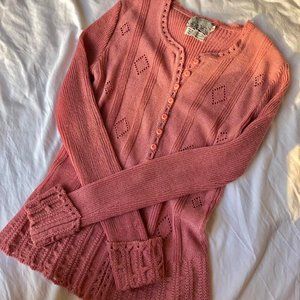 Vintage rosy pink cardigan sweater